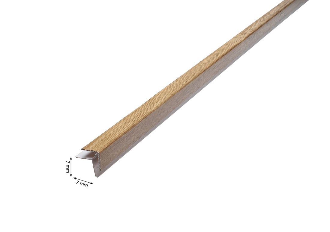 Išorinis profilis PVC dailylentėms WAKSLINE L-5 (L-4), 3000 x 7 mm, laminuotas