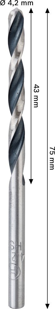 Grąžtas metalui BOSCH HSS (PointTeQ), cilindrinis kotas, 4,2 mm, 1 vnt.