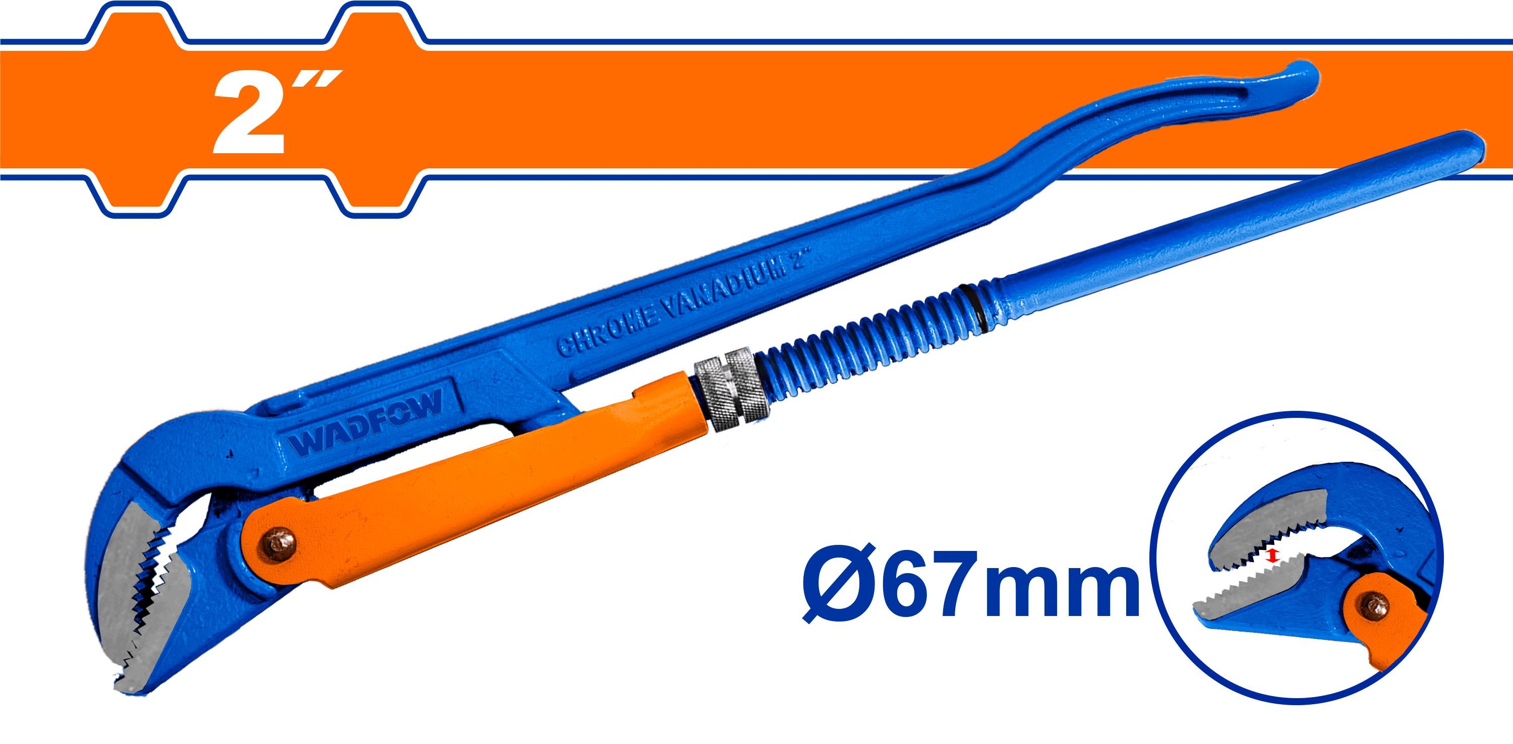 Raktas WADFOW, santechninis, 45 laipsnių, iki 67 mm, 2", WPW3102