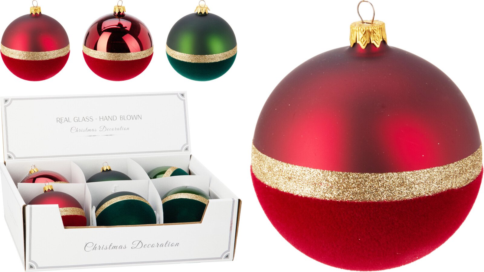 Eglutės žaisliukas, stiklas, 3 skirtingos sp., skersmuo 10 cm