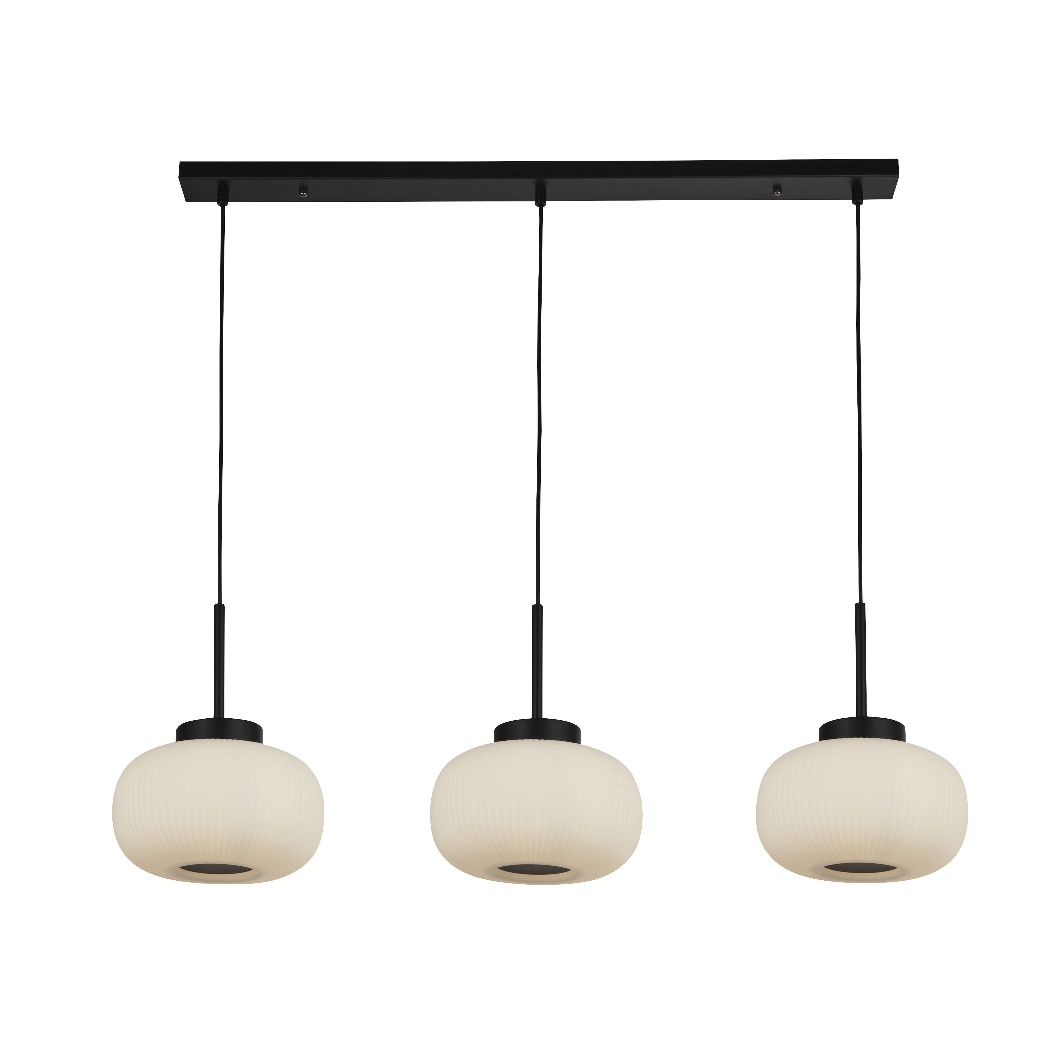 Pakabinamas šviestuvas SEARCHLIGHT Lumina, E27, 3 x 60W, 230V, 1040 x 240 x 320 mm, maksimalus aukštis 1300mm, 10271-3BK