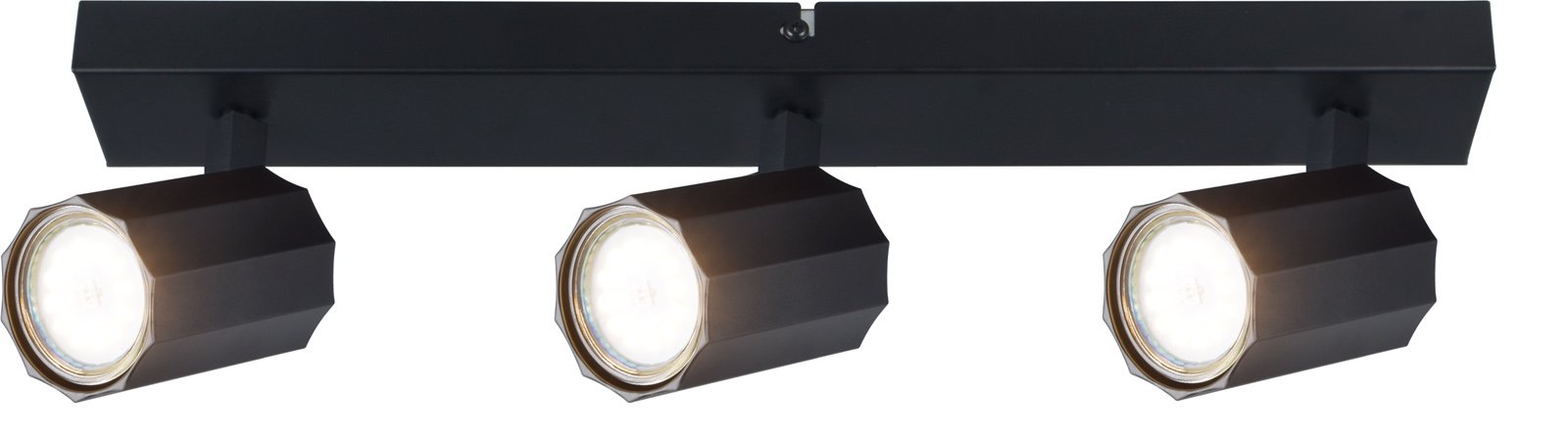 Kryptinis šviestuvas RABALUX Rogelio 73025, GU10 3X MAX 5W, skermuo 50 mm, IP20, 230V, 50Hz, matinės juodos sp.