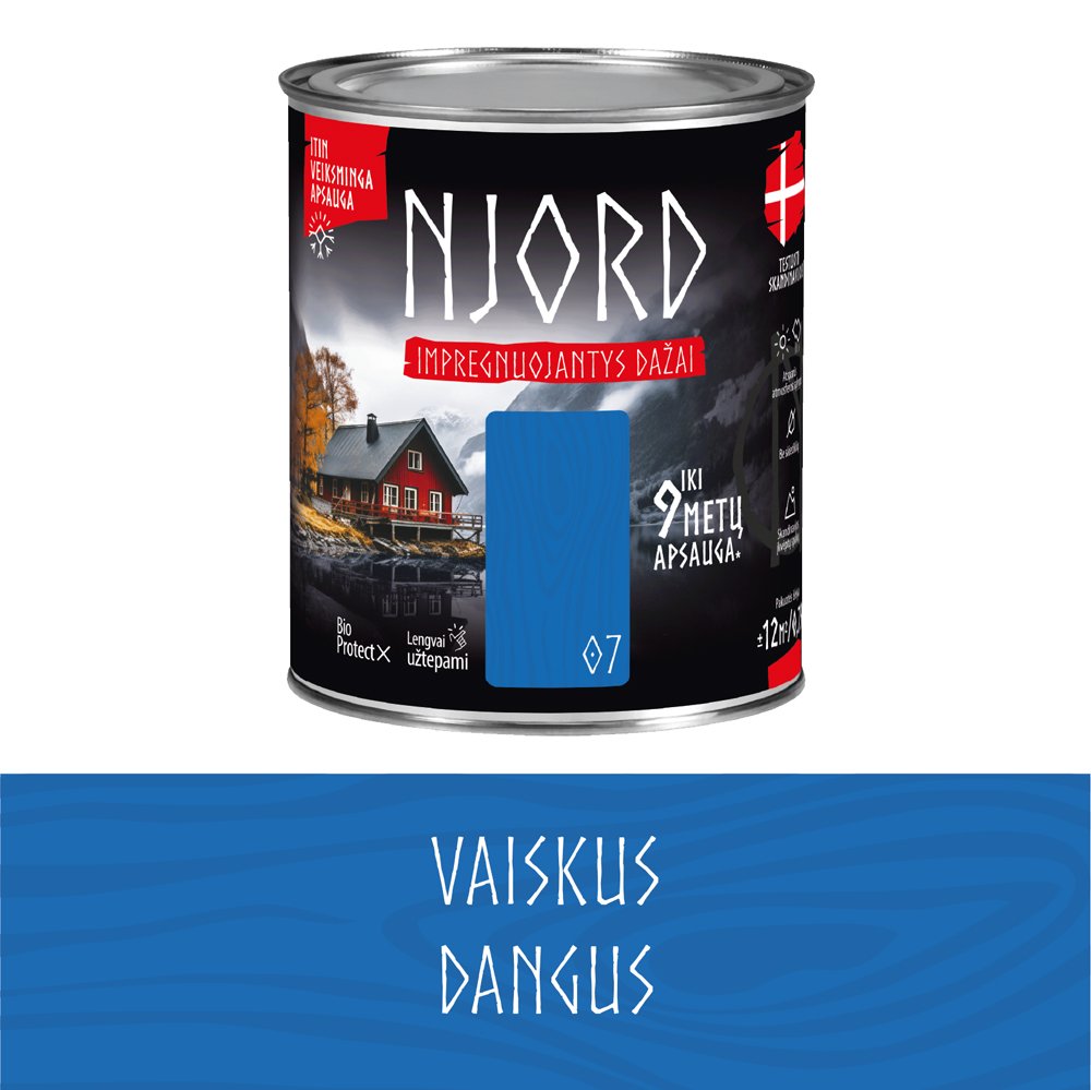 Impregnuojantys dažai medienai LUXDECOR NJORD, 0,75 l, (07) Vaiskus dangus