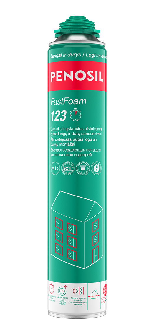 Sandarinimo putos PENOSIL PENOSIL FastFoam 123, 870 ml, pistoletinės