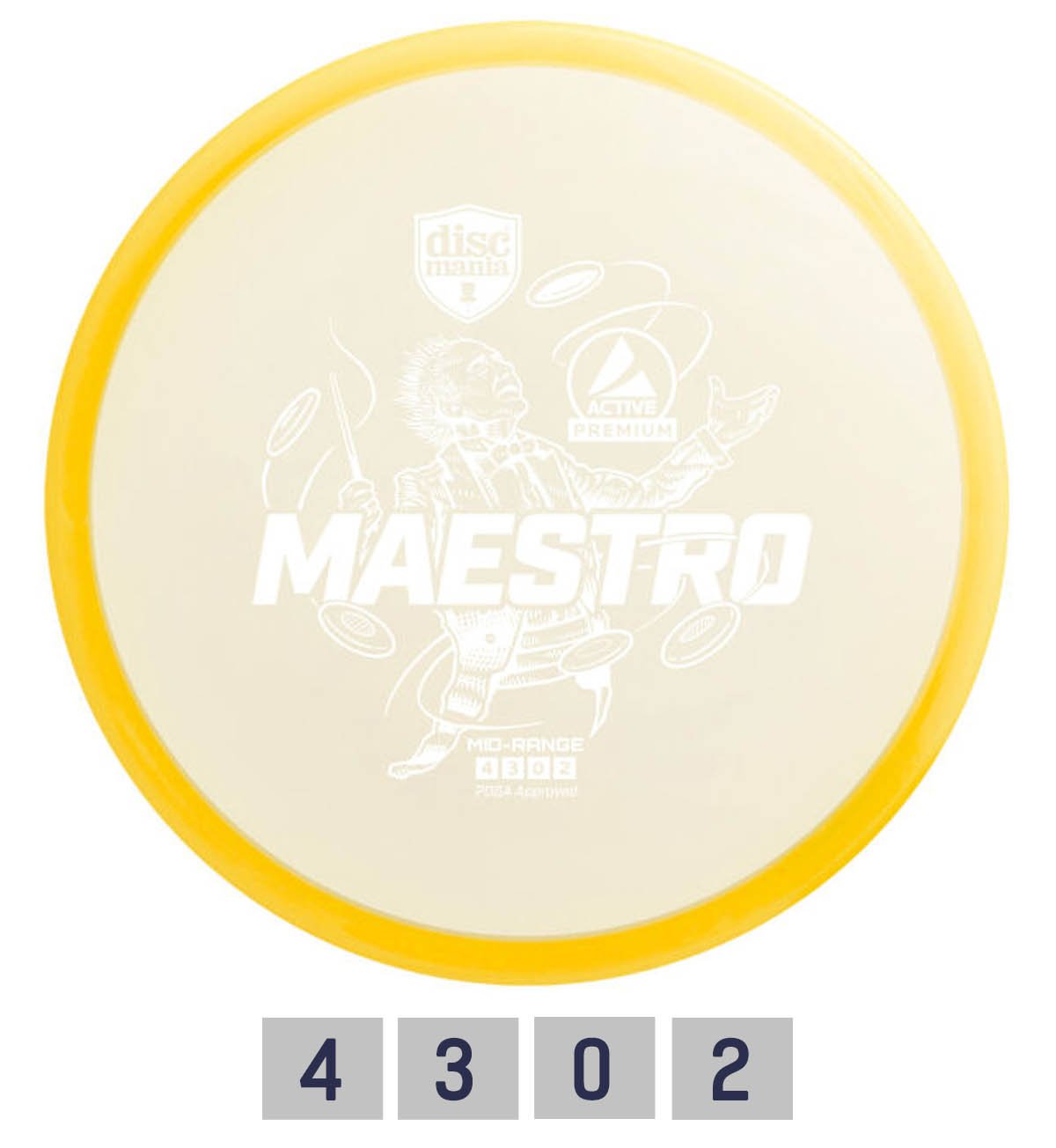 Diskgolfo diskas DISCMANIA Maestro Midrange Driver, yellow
