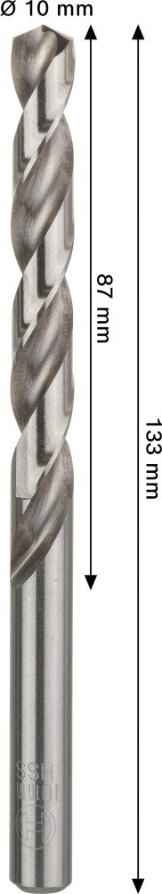 Grąžtas metalui BOSCH HSS-G, DIN 338 10 x 87 x 133 mm