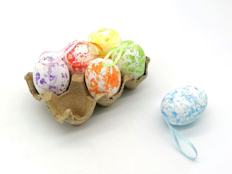 Velykų dekoracija Pakabinamas Kiaušinis, 6 vnt., ilgis 15 cm, plotis 10 cm