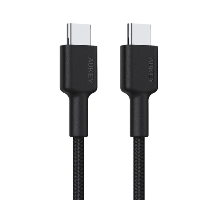 Įkrovimo laidas AUKEY, USB-C į USB-C, minkštas kabelis, ilgis 1m, 100W, USB2.0, juodos sp., EU001-LLTSN1040022