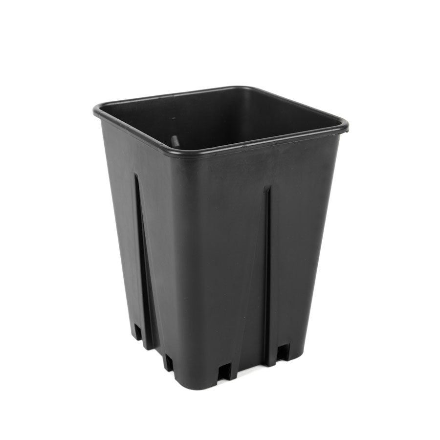 Vazonėlis sodinukams QUADRO, su apsauga nuo šaknų susisukimo, juodos sp., 15 x 15 x 20 cm., 3,4 l