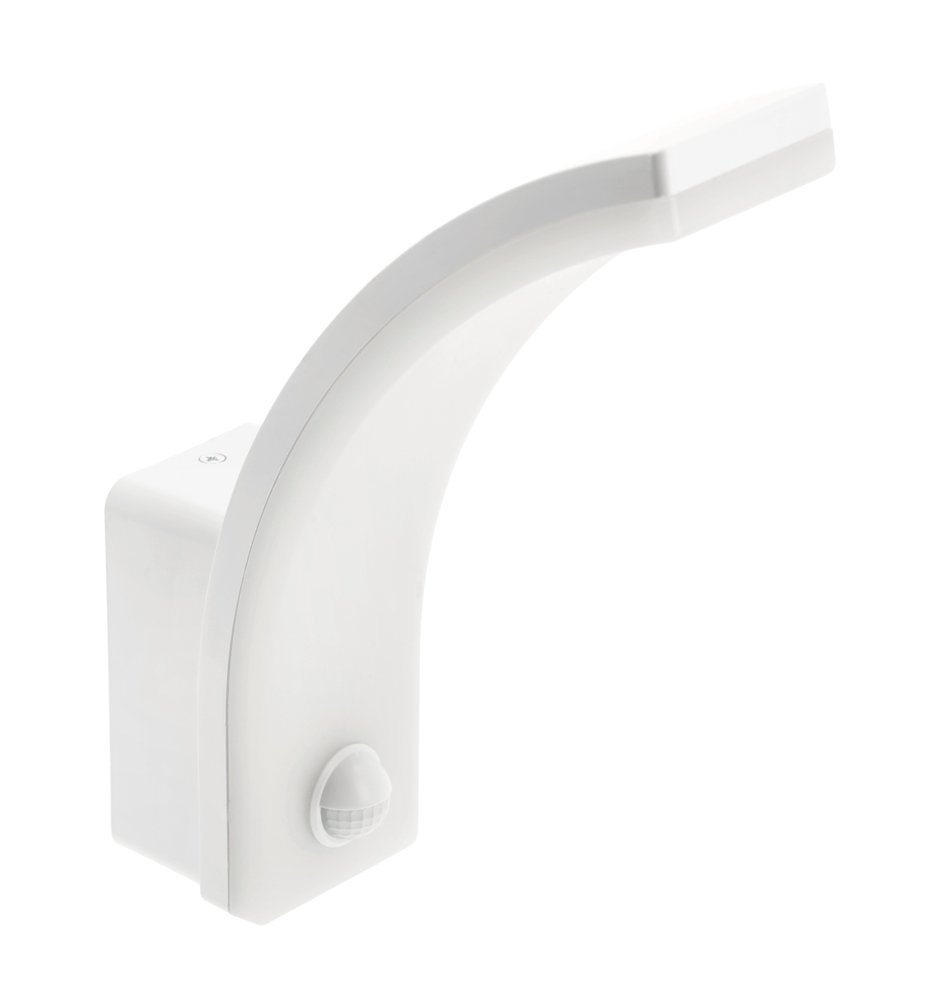 Lauko pakabinamas LED šviestuvas GTV Tulon, 15W, 1350lm, 4000K, su judesio jutikliu, IP54, ovalus, baltos sp.
