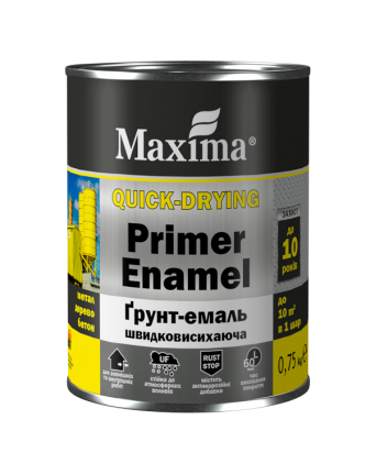 Greitai džiūstantis gruntas - emalė MAXIMA, juoda RAL 9011, 0,75 kg