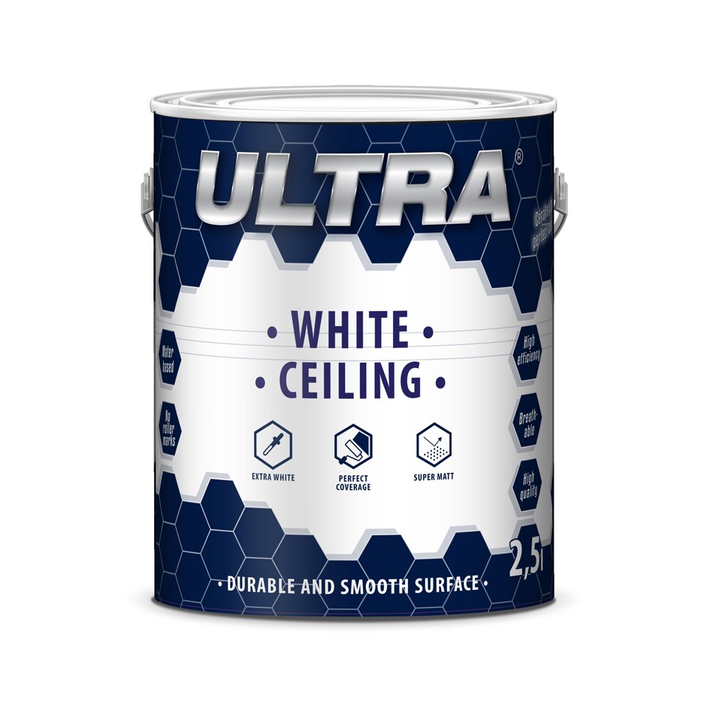 Lubų dažai ULTRA White Ceiling, 2,5 l, baltos sp.
