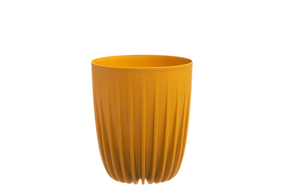 Plastikinis lauko vazonas 4Living Mira, geltonos sp., 25 x 25 x 30 cm.