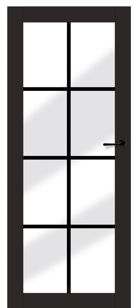 Laminuotos vidaus durys be užlaidos VOSTER Loft 20, kairinės, spalva Black matt, 2017x718x40 mm