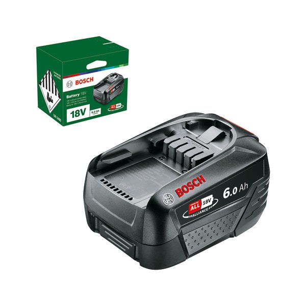 Akumuliatorius BOSCH Green PBA18, 18 V, talpa 6.0 Ah, krovimo laikas 95-130 min.