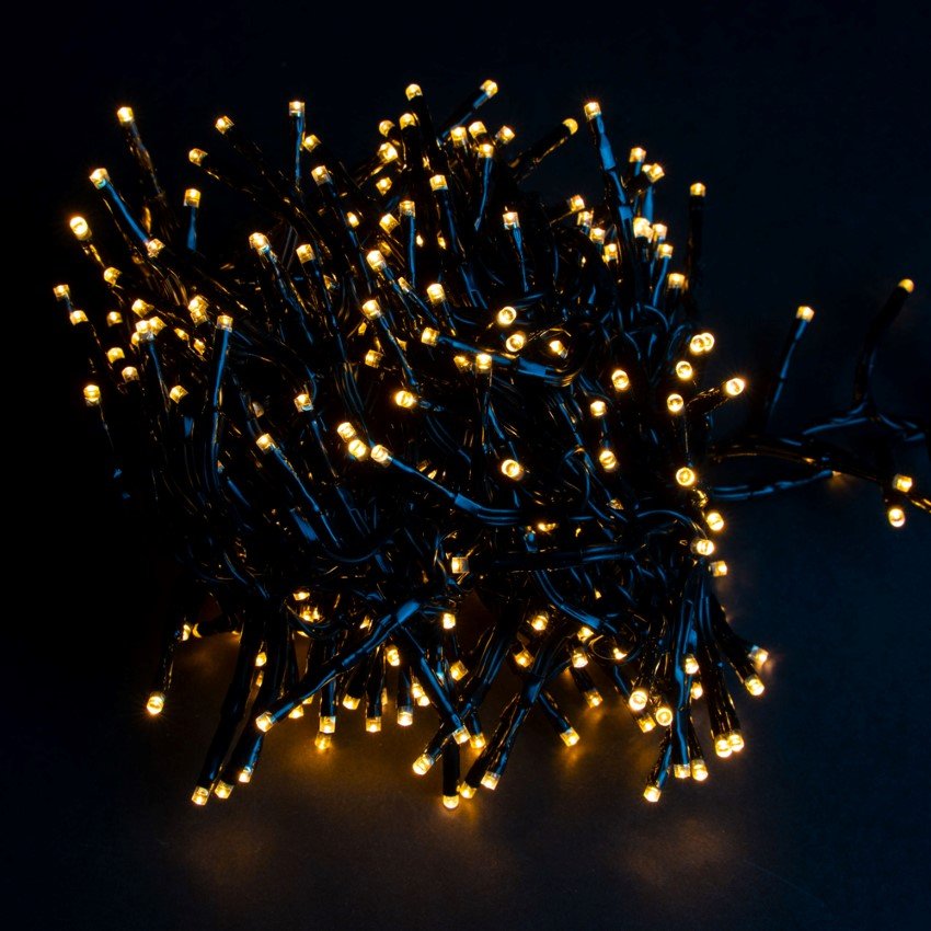 Šviečianti girlianda SUNLUX MM4, 320 LED, 4 m., šiltai balta spalva, IP44, tinka naudoti lauke, TY-BB-310-1