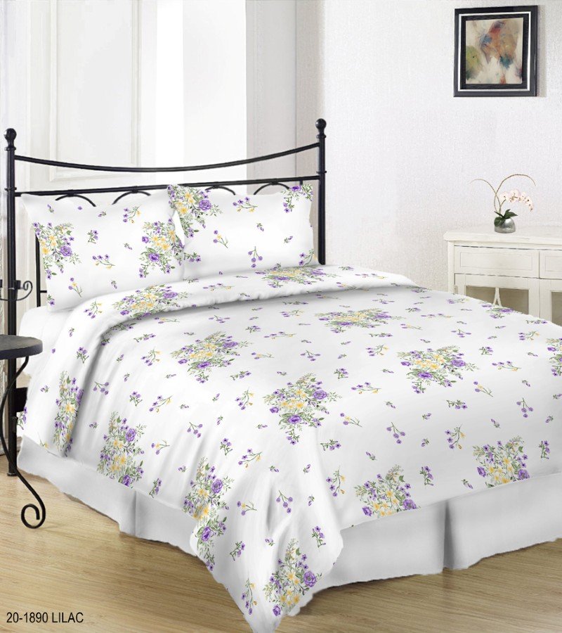 Patalynės užvalkalų komplektas KARALIŠKAS MIEGAS, 200 x 220, 50 x 70 cm, 3 dalių su užtrauktuku, gėlių rašto, baltos sp.