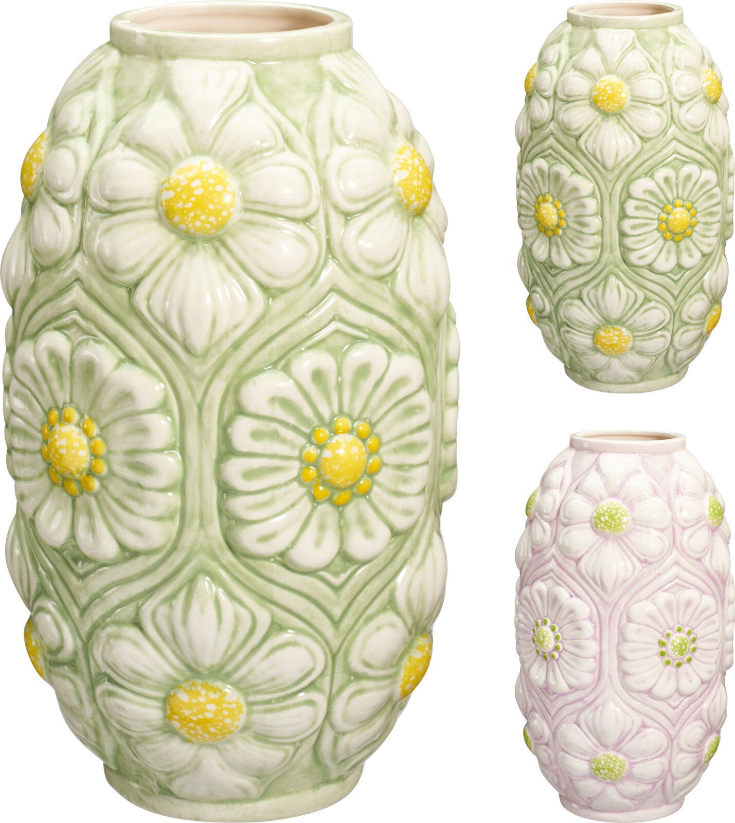 Vaza, 16,7 x 27 cm, gėlių dizaino, 2 skirtingos sp.