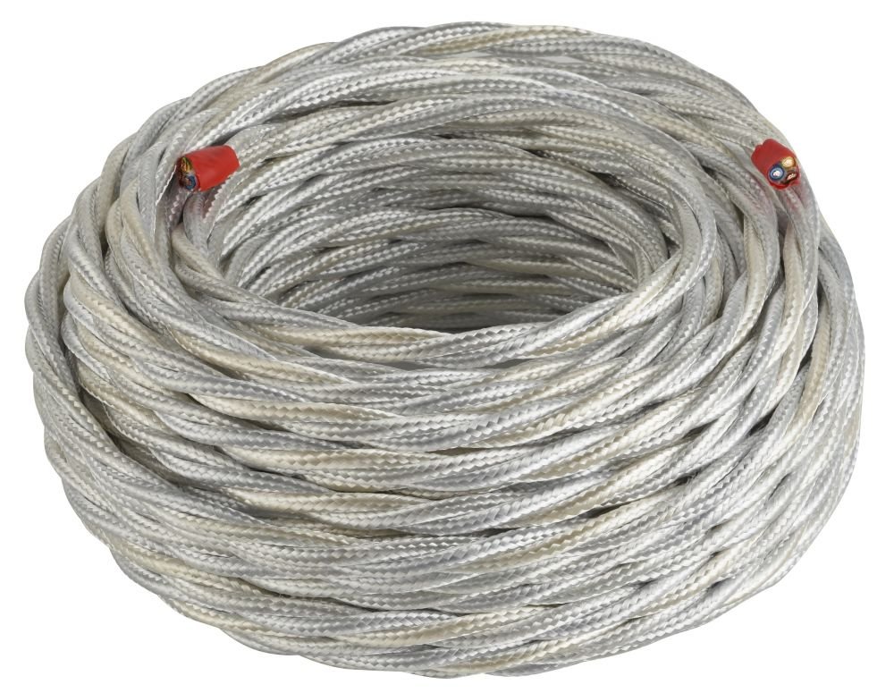 Instaliacinis tekstilinis kabelis ELECTRALINE Frrtx, 3x2.5 mm, baltos sp., 100 m