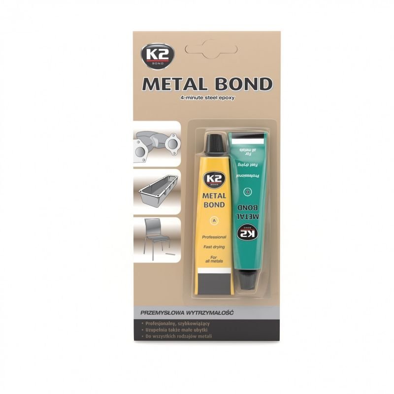 Dviejų komponentų epoksidiniai klijai metalui K2 Metal bond, b116