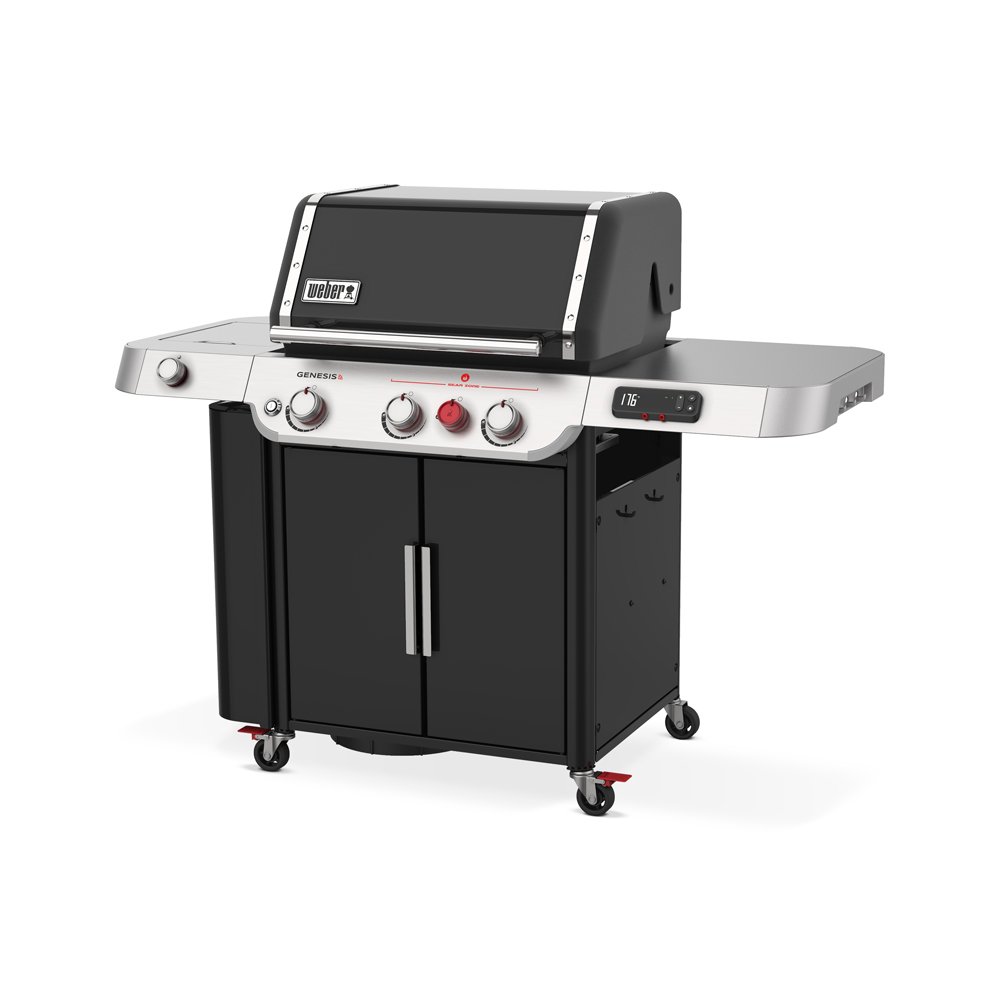 Dujinė kepsninė WEBER Genesis EX-335, 3+1 degiklis, 11,4kw, 160x157x78cm, su ratukais, juoda