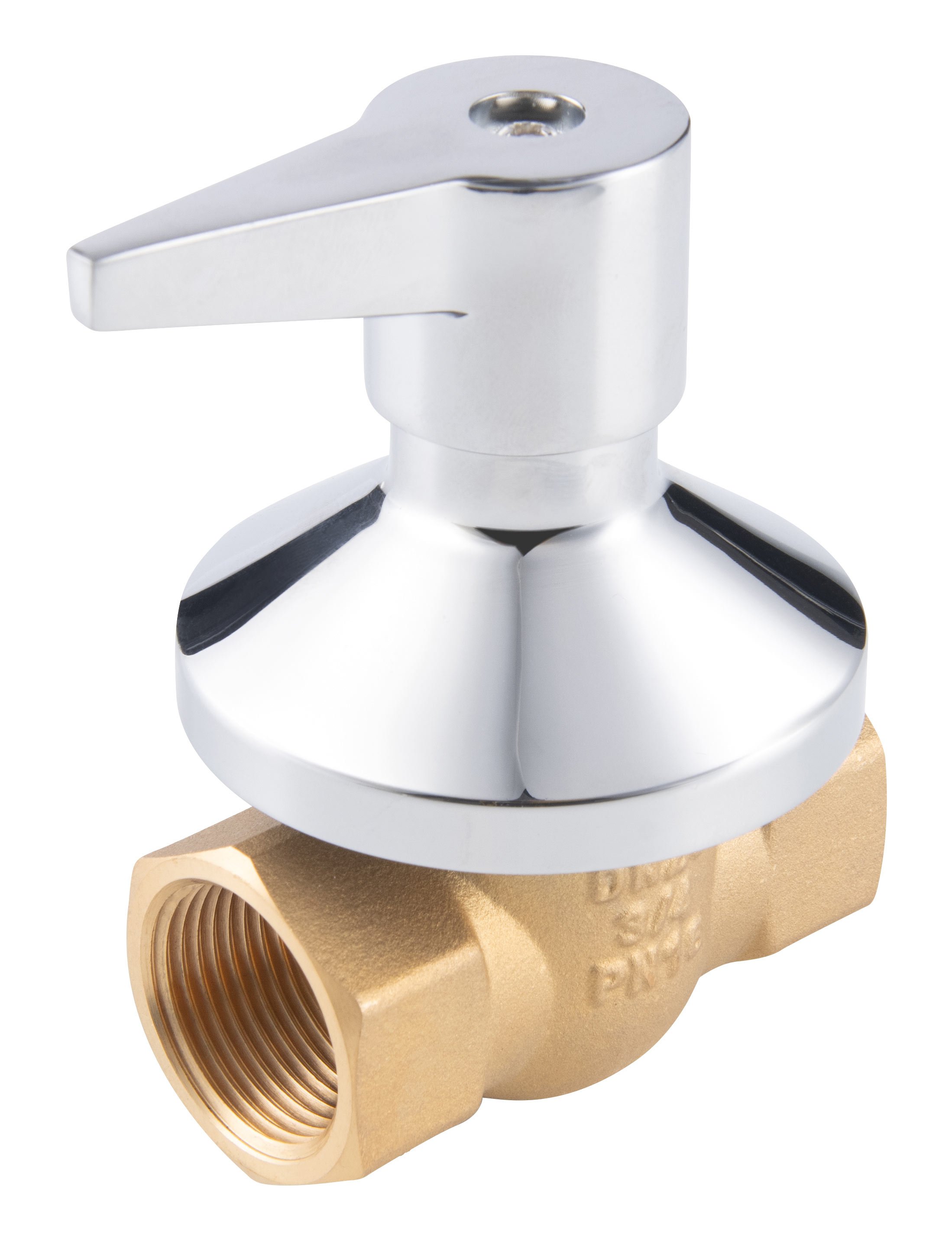 Pilno pralaidumo įleidžiamas rutulinis ventilis FERRO Power, 1/2″ su chrom svirt.rankenėle ir rozete KFP1D, KFP1D