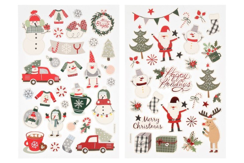 Kalėdinių lipdukų rinkinys KAPEL Xmas Joy, 2 skirtingi dizainai