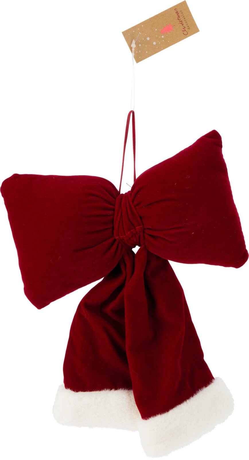 Kalėdinė dekoracija Varlytė, raudonos sp. su baltais akcentais, 22 x 20,5 x 6 cm
