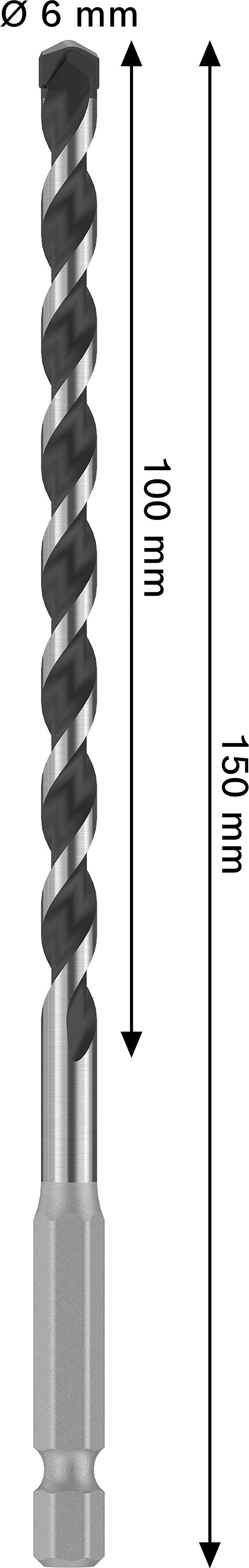 Universalus grąžtas BOSCH PRO, šešiakampiu kotu, 6 x 100 x 150 mm