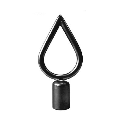 Vėliavos koto antgalis, 20 x 10 cm, juodos sp.