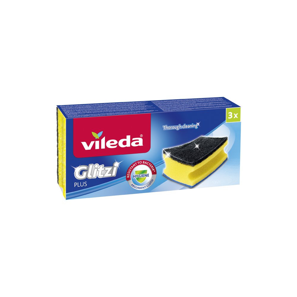 Kempinės indams plauti VILEDA Glitzi Plus, 3 vnt.