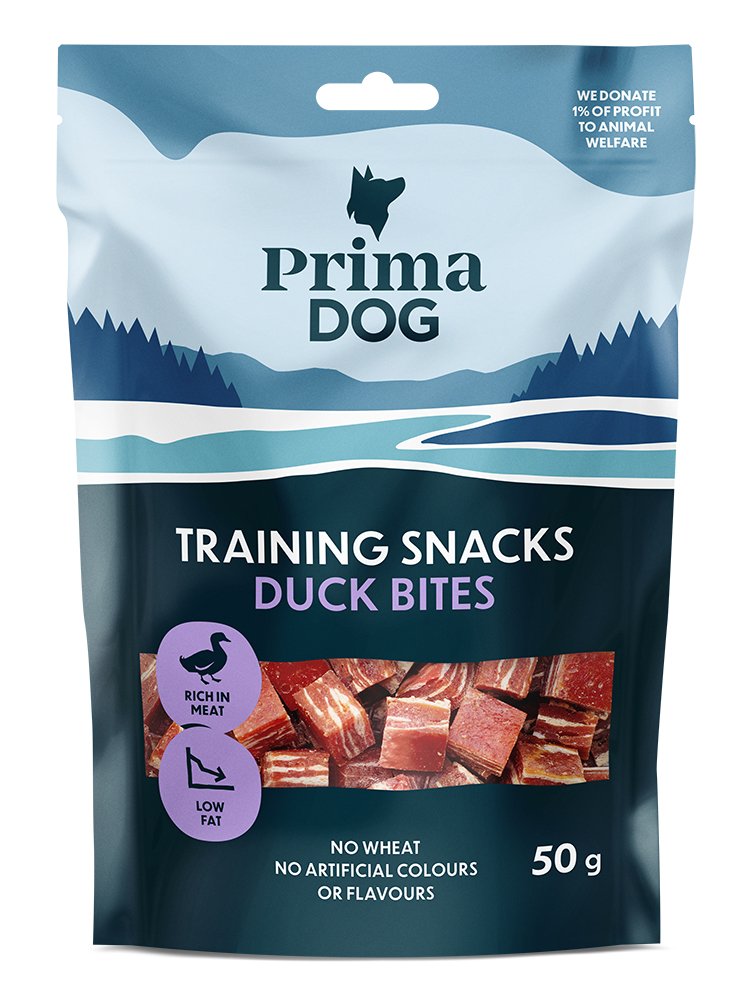 Skanėstas šunims PRIMADOG, antienos kąsneliai, treniravimui, 50g