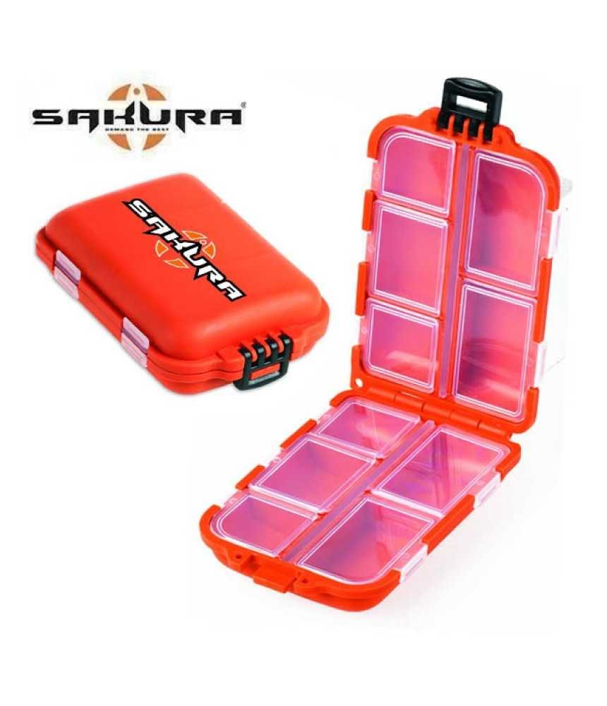 Dėžė SAKURA NANO BOX 2, žvejybai, 9,5x6,5x3 cm, raudonos spalvos