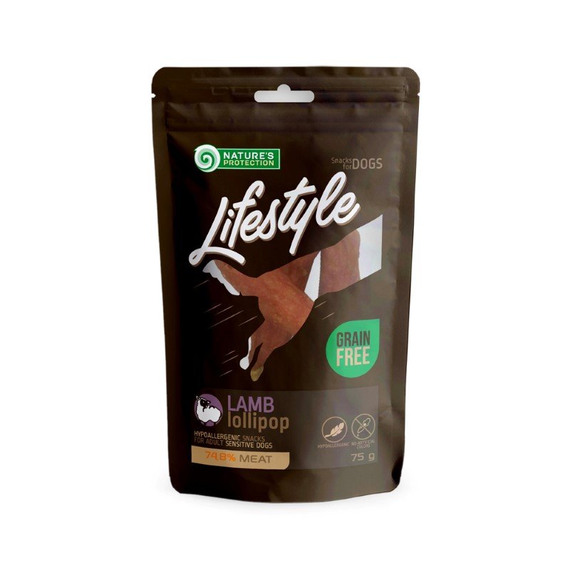 Skanėstas šunims NATURE'S PROTECTION LIFESTYLE, pagaliukai, su ėriena, 75g