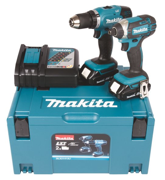 Akumuliatorinių įrankių komplektas MAKITA DLX2141AJ, 18 V, 2x2,0 Ah Li-ion (DDF453+DTD152)