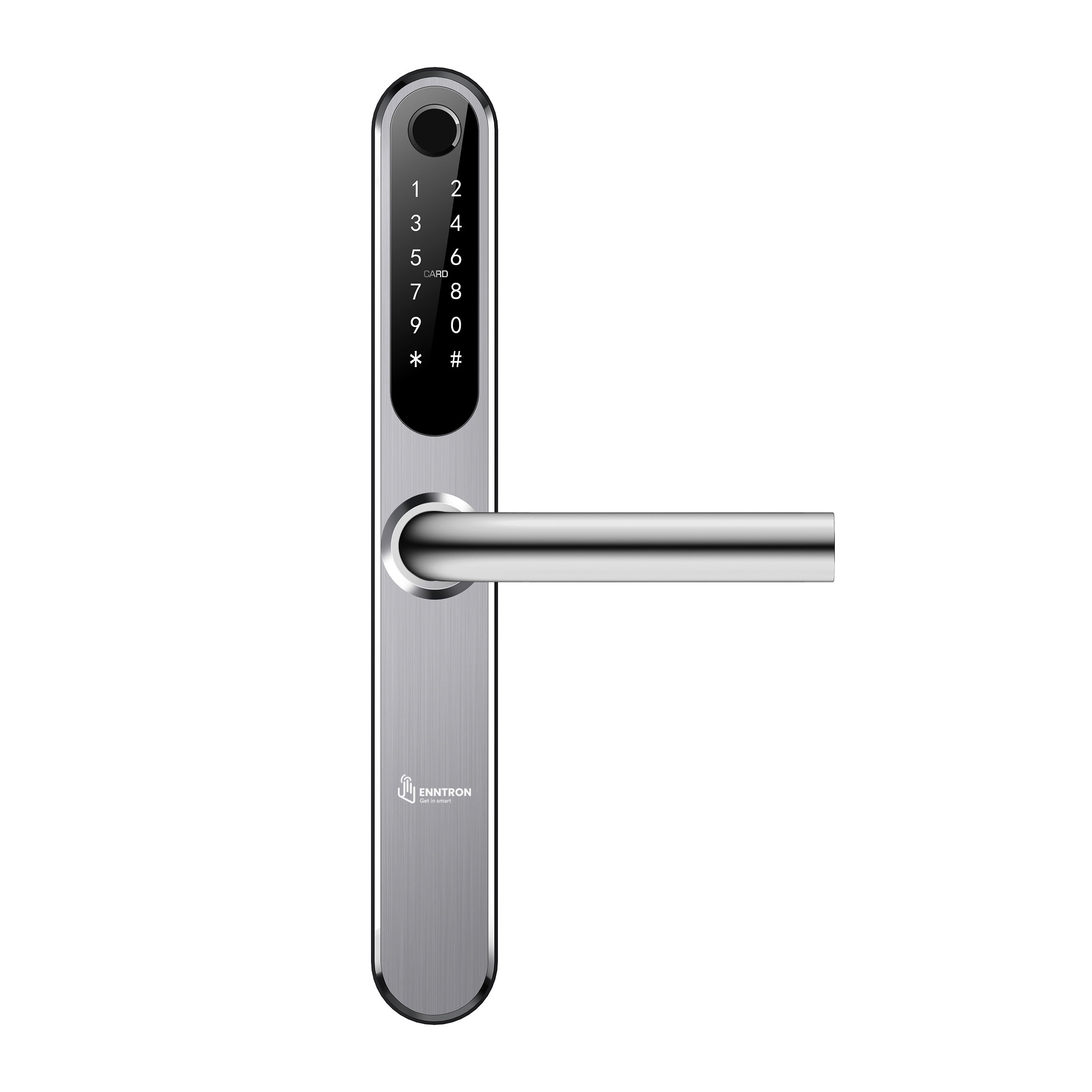 Išmani durų rankena ENNTRON, 350 x 234 x 115 mm, nerūdijančio plieno, DIN standartas