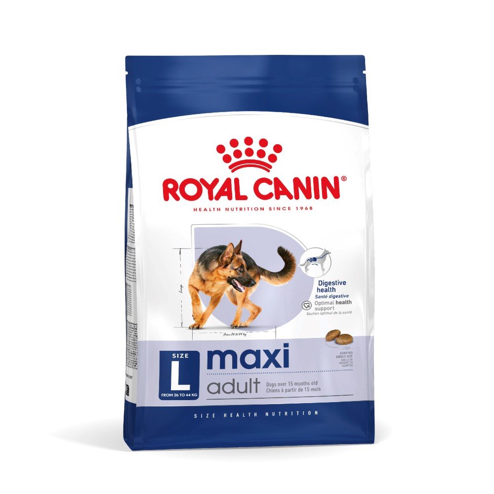 Sausas šunų ėdalas ROYAL CANIN, subalansuotas pašaras suaugusiems didelių veislių šunims (nuo 26 iki 44 kg), nuo 15 mėnesių iki 5 metų amžiaus, 15 kg