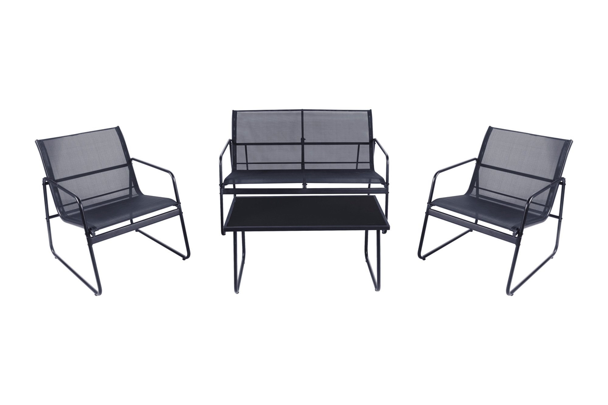 Lauko baldų komplektas LEX GLS754541, komplektą sudaro: dvivietis krėslas, 2 vienviečiai krėslai ir staliukas