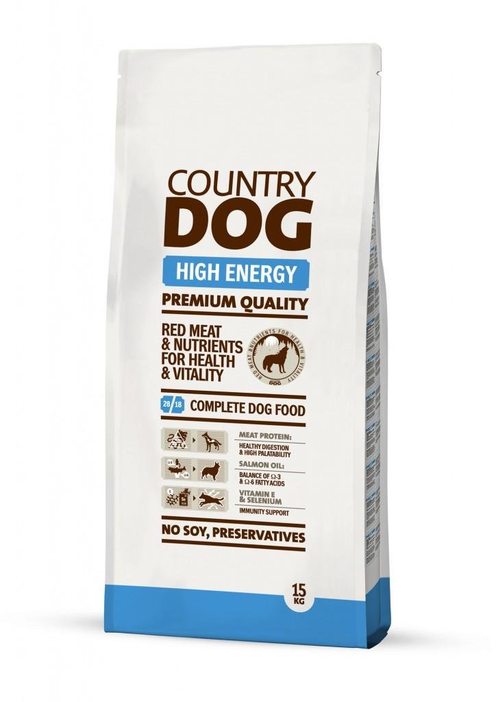 Sausas šunų ėdalas COUNTRY DOG, visų veislių, suaugusiems aktyviems šunims, 15kg