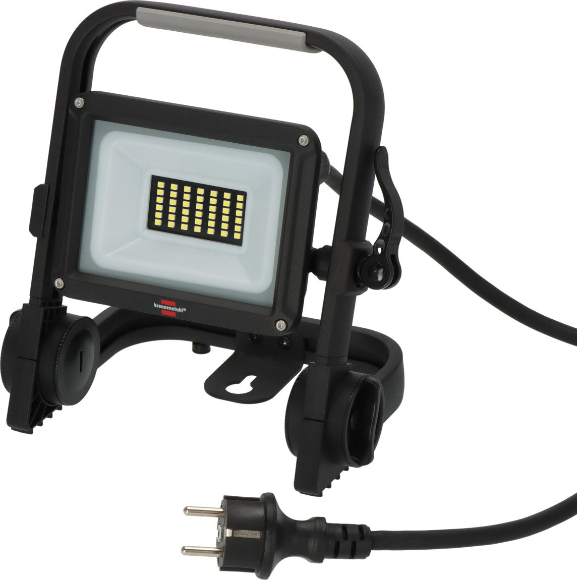 LED prožektorius BRENNENSHTUHL Jaro 3060 M, 20 W, 2300 lm, 6500 K, 220-240 V, IP65, IK08, laido ilgis 2m, pastatomas, juodos sp.