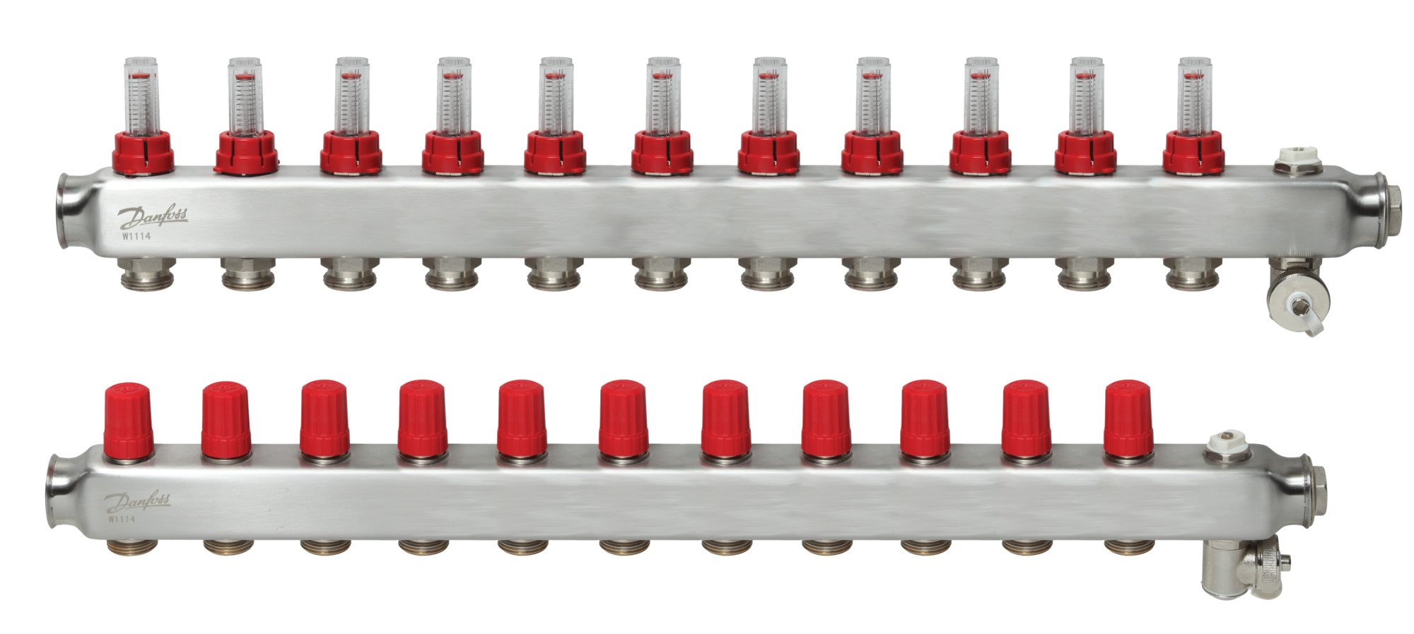 Grindinio šildymo kolektorius DANFOSS SSM-F, 1", 11+11 žiedų, 088U0761