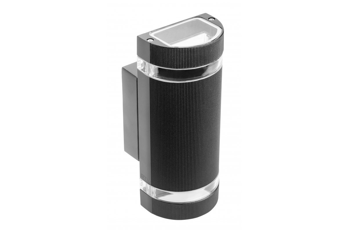 Lauko šviestuvas GTV Silva, 2 x GU10, max 2 x 50W, 220-240V, IP54, sieninis, aliuminis, juodos sp., 245 x 100 x 105 mm