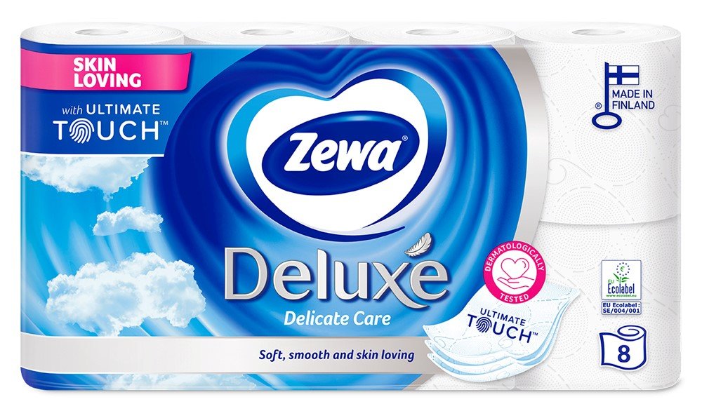 Tualetinis popierius ZEWA Deluxe Pure White, 3-jų sluoksnių, 8 vnt.