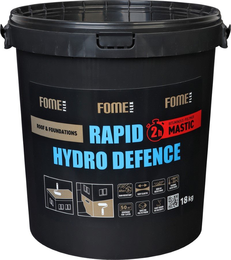 Bituminė-polimerinė mastika FOME FLEX, Rapid Hydro Defence Mastic, 18 kg
