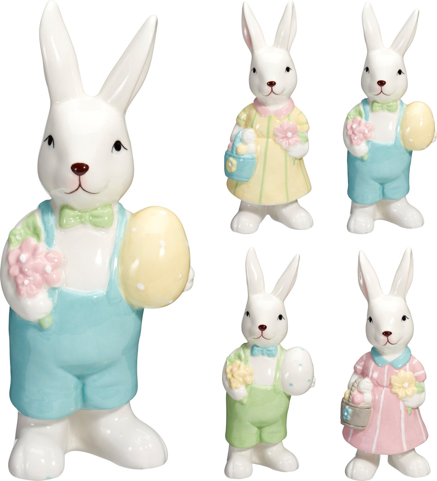 Velykinė dekoracija Triušis, 18 cm, 4 skirtingų dizainų