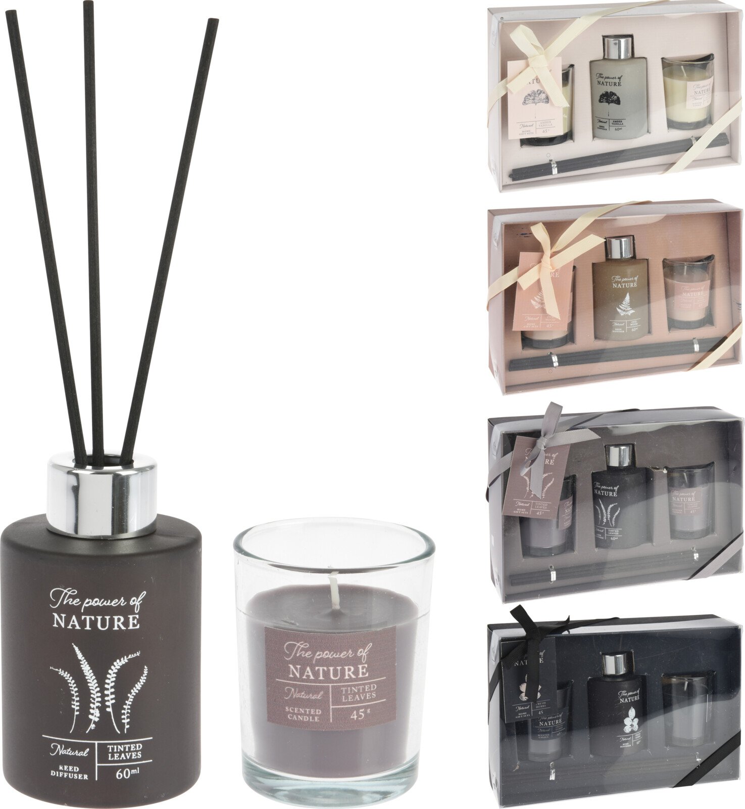 Namų kvapo ir žvakių rinkinys, 4-ių rūšių, 60 ml