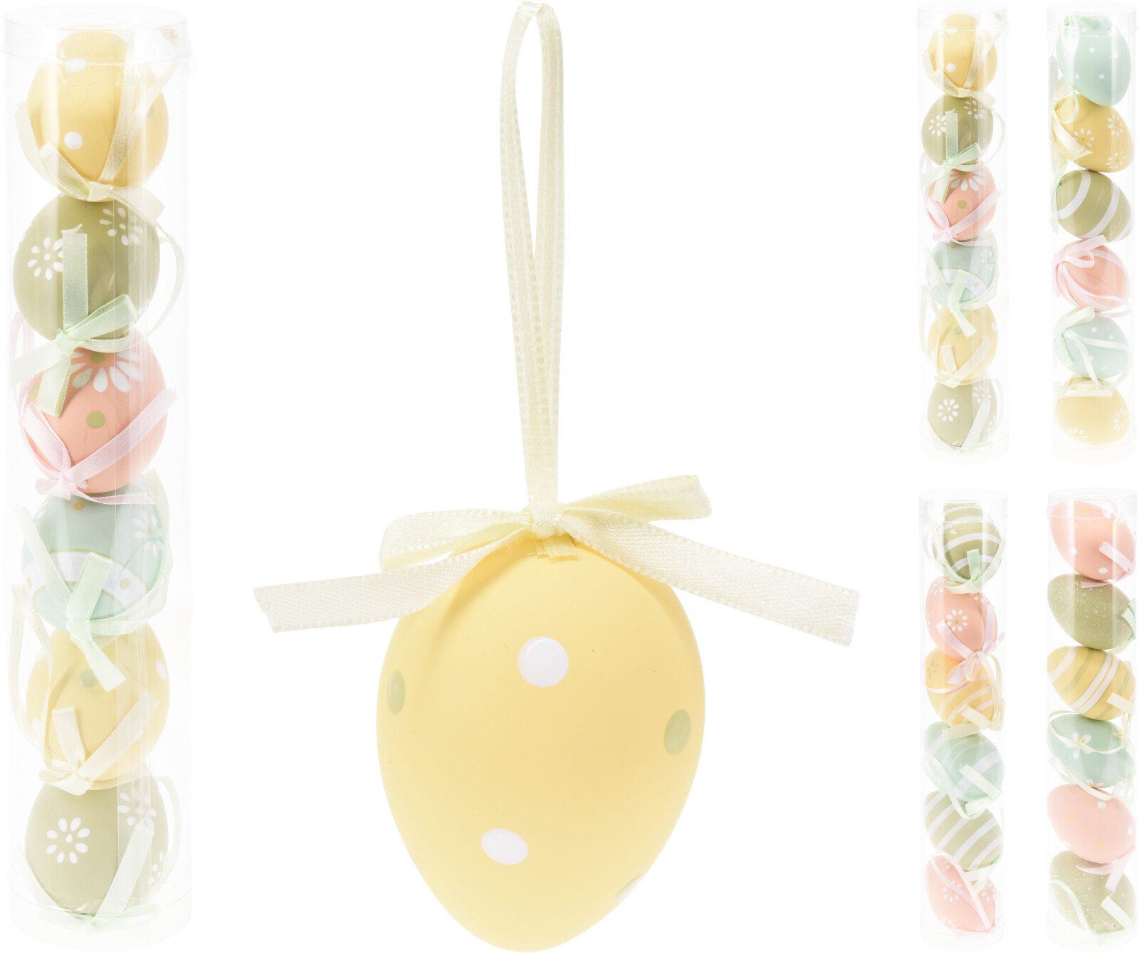 Velykinė dekoracija, kiaušinių rinkinys, 6 cm, 6 vnt., įvairių spalvų