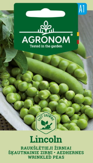 Daržovių sėklos, AGRONOM Žirniai sėjamieji raukšlėtieji, LINCOLN, 10 g.