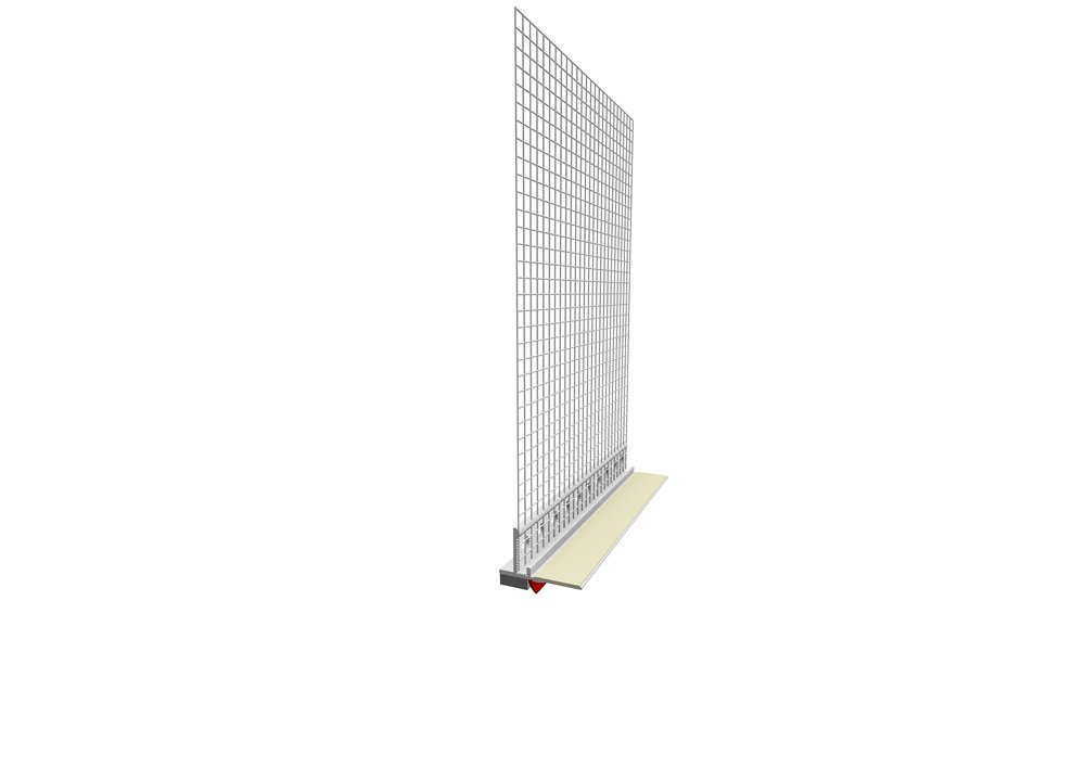 PVC deformacinis profilis su tinkliuku ir deformacine juostele EJOT GAP09/02L, matmenys 9 x 2400 mm, 8803048005