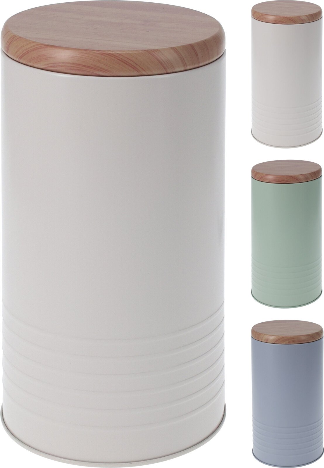 Produktų laikymo indas, su mediniu dangteliu, 10,5 x 19 cm, 3 skirtingų sp.